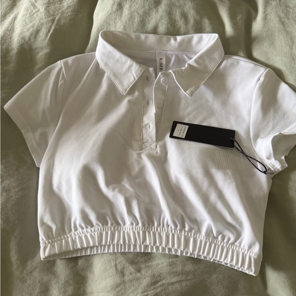 White Collared Crop Top